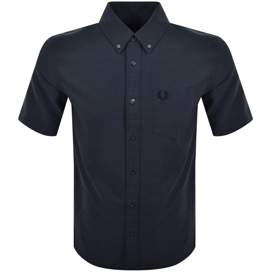 Perry Fred Perry Oxford Short Sleeve Shirt Navy | Mainline Menswear us